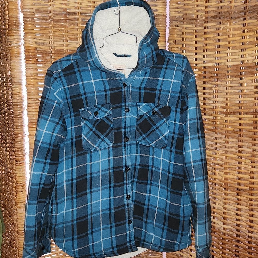 Boston Traders Hooded.Sherpa Shirt M